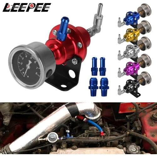 Adjustable Fuel Pressure Regulator Car Accessories Vehicle Refitting fuel Supercharger Aluminum Universal with Gauge Kit