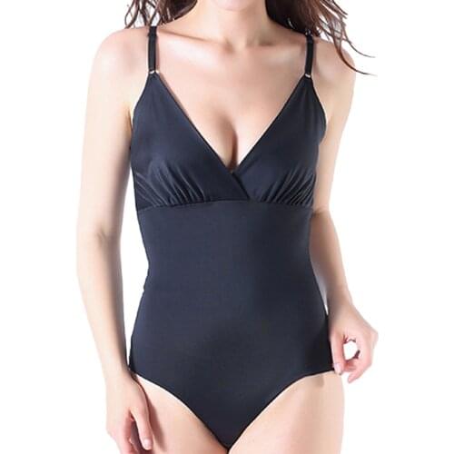 Sexy V-neck Bodysuits Triangle Sleeveless Shapewear Women Body Shapers Silky Soft Seamless Underwear for Party