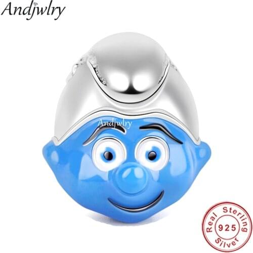 Fit Original Pandora Charms Bracelet 925 Sterling Silver Cartoon Blue Elves Charms Beads DIY Jewelry Women Berloque