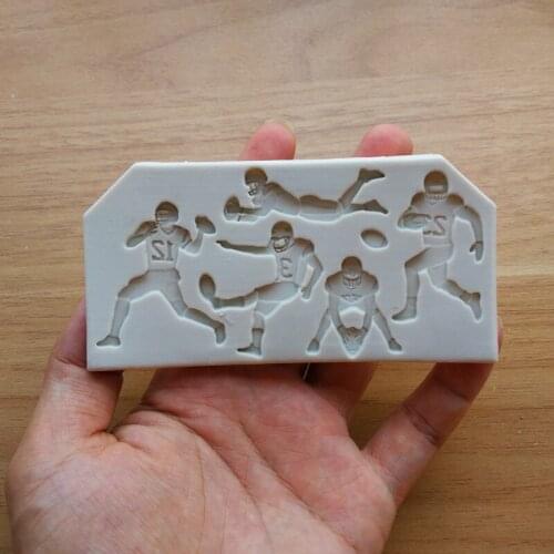 Sport Theme Rugby Silicone mold fondant mold cake decorating tools chocolate mold SQ1789