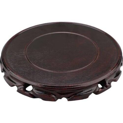 Flower Pot Rack Display Shelf Wooden Tray 8-24cm For Home Mahogany 2.5 Cm High Vase Fish Tank Holder