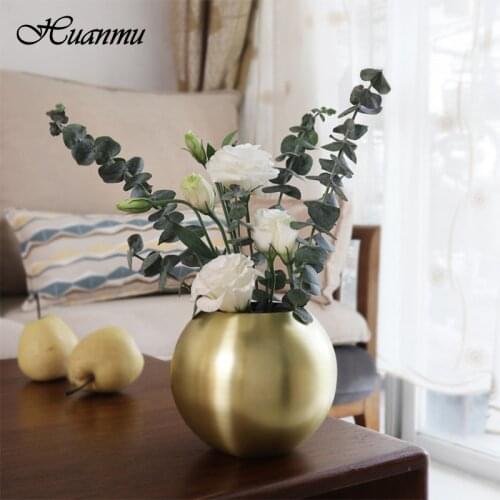 Stainless Steel Vase Home Decor Unbreakable Metal Flower Vase Living Room Decoration Golden Polished Flowerpot Minimalist Crafts