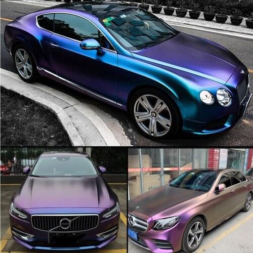 18*1.52M Matte Stain Purple Chameleon Glitter Vinyl Films Car Interior Decals Sheet Sparking Diamond Color Changing Vinyl Wrap