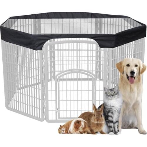 Octagonal Pet Shaded Top Cover Mesh Fabric Sunscreen Cover Black Pet House Covers Puppy Cat fence cage Covers