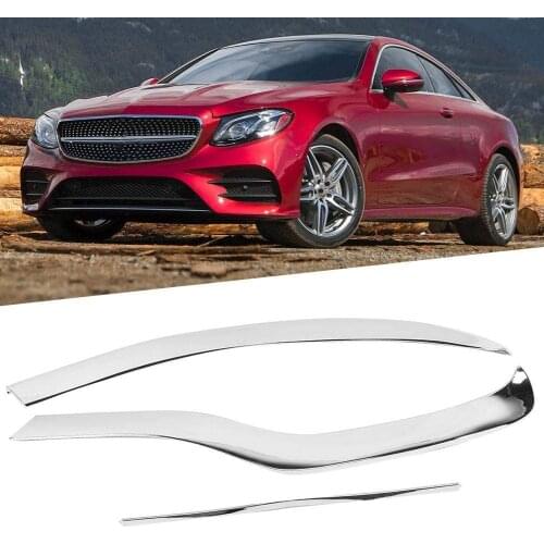Rear Bumper Protector Plate 3 Piece ABS Chrome Front Bumper Plate Fits Benz E Class W213 2016-2019