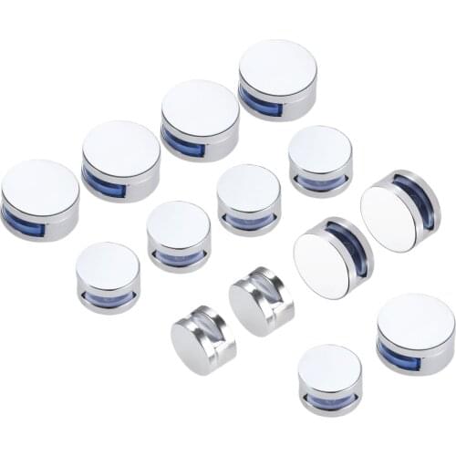 10pcs/lot Zinc Alloy Mirror Clips Glass Clips Clamps for 3-5mm 6-7mm Thick Mirror Glass Brackets Holder Round Shape