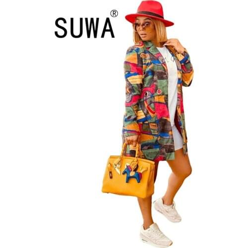 Contrast Print Women Coats and Jackets Winter Pocket Retro O-Neck Open Stitch Tops Sexy Plus Size Cardigan Outerwear Office Wear