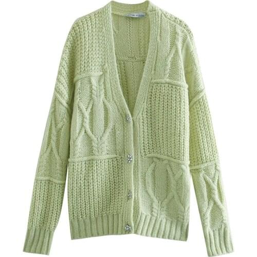 2021 Womens Knitwear Autumn and Winter Costume Jewelry Buttoned Closed Cardigan Long Sleeve Elegant Fashion Casual Sweater