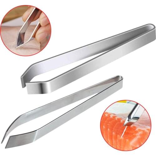 1 PC Stainless Steel Fish Bone Tweezers Pincer Clip Puller Remover Tongs Fish Bone Plucking Clamp Kitchen Gadgets Tools Dropship