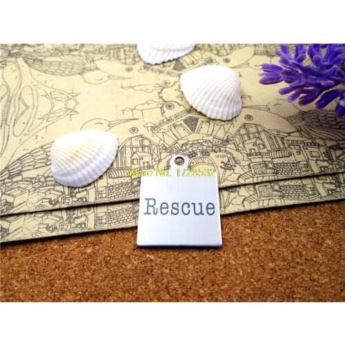 10pcs--stainless steel charms "rescue" 5 style for choosing DIY Charms Pendants