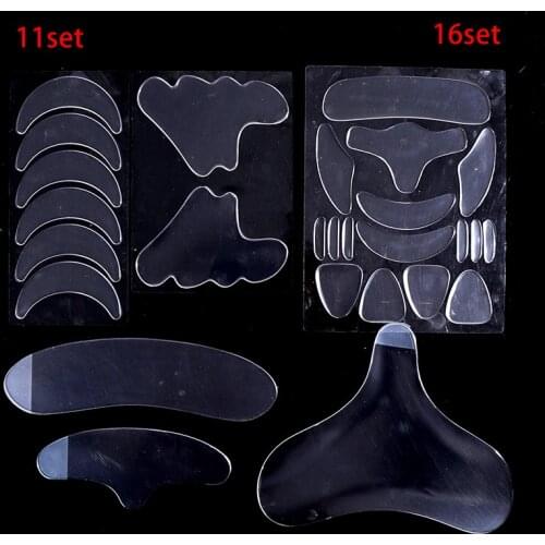 11/16PCS Forehead Anti Wrinkle Patch Reusable Silicone Anti Wrinkle Facial Pad Face Neck Eye Sticker Silicone Neck Pad