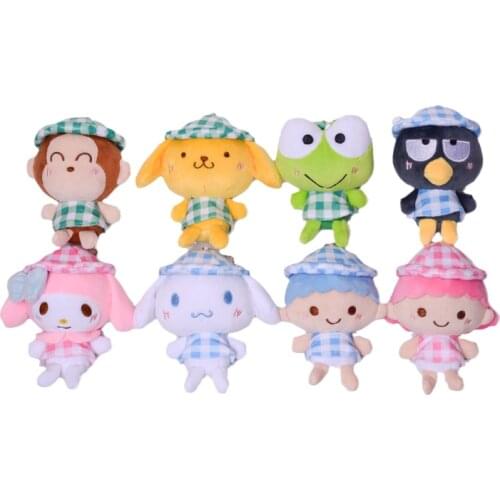2021 Kawaii Plush Toys Cinnamorol Littletwinstars Keroppi Mymelody Penguin Plush Keychain Pendant Girls Toys Home Decoration
