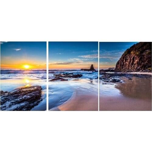3 pcs Canvas Prints Sunset Beach Modern Canvas Art Cuadros Decor Landscape Canvas Prints Pictures for Living Room Wall Unframed