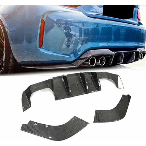 3PCS V Style Carbon Fiber Rear Bumper Diffuser Lip Refit Factory Bodykit For BMW F87 M2 M2C Coupe 2-Door 2016-2020 2019 17 2018