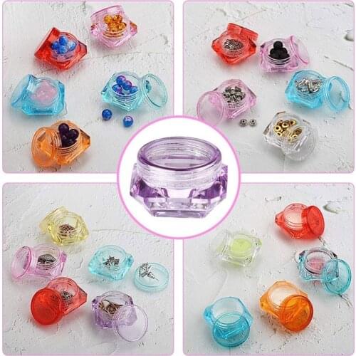 5Pcs Diamond Empty Containers 3g/5g Plastic Clear Pot Jars to Hold Diamond Painting Wax, Nails, Powder, Jewelry