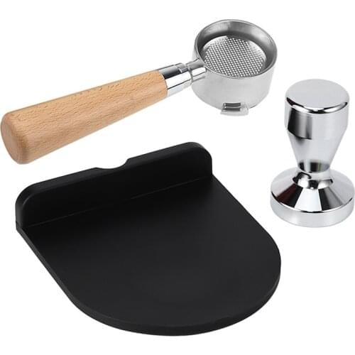51Mm Coffee Tamper Mat Silicone Rubber Tampering & Coffee Bottomless Portafilter For Delonghi EC680/EC685