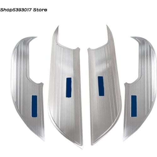 Car Stainless Steel Door Anti-Kick Pad Carbon Fiber Leather Door Protection Film Stickers For Toyota RAV4 RAV-4 2019 2020 2021