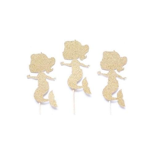 Glitter Girl Mermaids Cupcake toppers under the sea birthday bridal shower Wedding engagement Bachelor party toothpicks