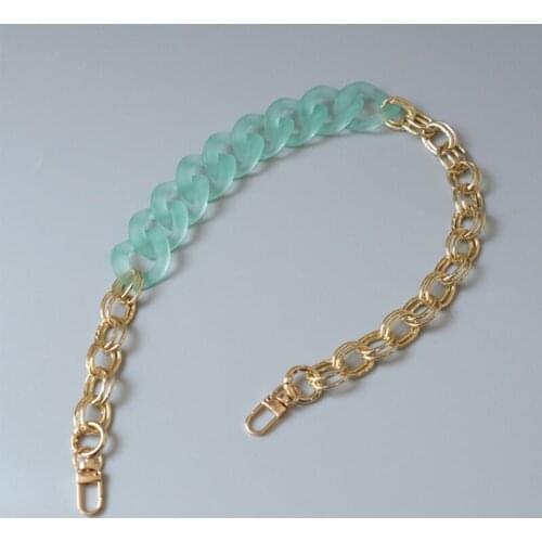 Bag Handle Chain DIY Acrylic Resin Handbag Strap Shoulder Purse Replacement Straps with Buckles for Bags Decoration Accessories