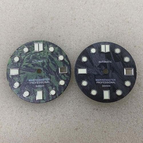 28.5mm Watch Dial w/ C3 Green Luminous for NH35/4R36 Movement Replacement Dial for SKX007 Watch Movement