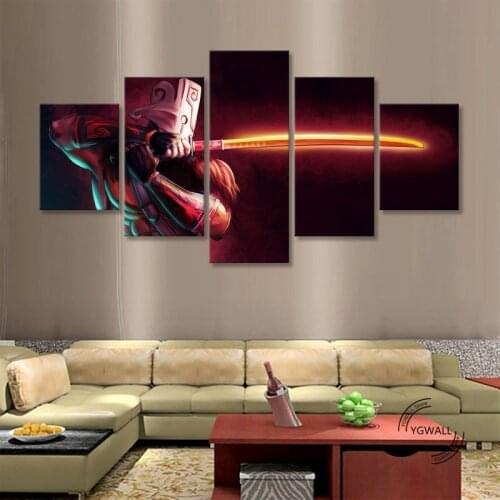 DOTA2 Juggernaut Home Decorative Canvas Paintings 5 Pieces Pictures Wall Art Printed Modular Poster For Living Room
