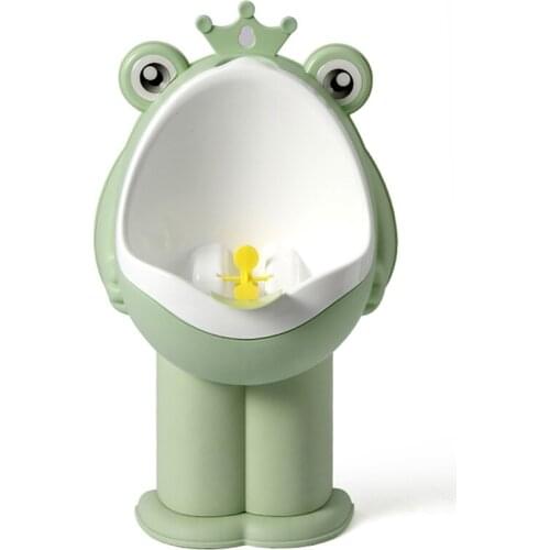 Baby urinal toilet lovely frog standing wall-mounted childrens potty adjustable height boy urinating artifact green PP
