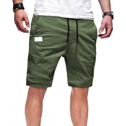 Men Casual Shorts Solid Color Knee Length Straight Wide Leg Cargo Shorts Multi Pockets Streetwear Training Shorts Plus Size