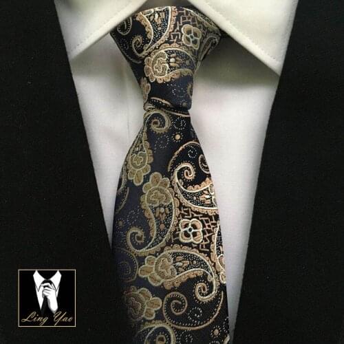 Gentlemen Luxury Golden Paisley Bowtie Classic Paisley High Quality Ties Set with Handkerchief