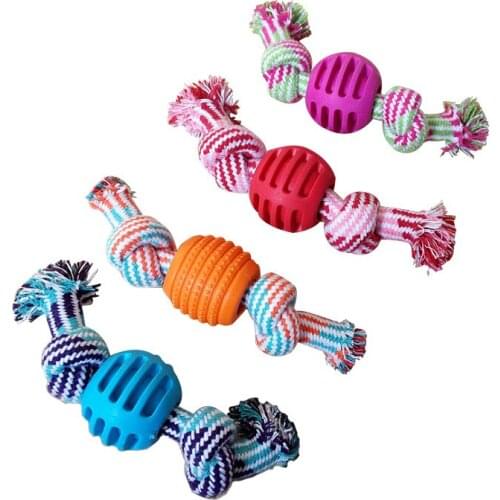 Pet double knot toy dog training durable chewing toy puppy knitting cotton rope teeth grinding toy pet supplies