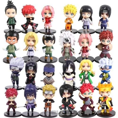 Classic Anime Cartoon Tsunade Rock Lee Hyuga Neji Q Version PVC Figures Toys Dolls 6pcs/set