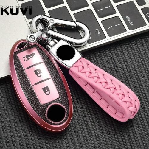 Leather Car Remote Key Case Cover Shell For Nissan X-Trail T32 T31 Juke J10 J11 Qashaqai Tiida Pathfinder Note For Infiniti Q50