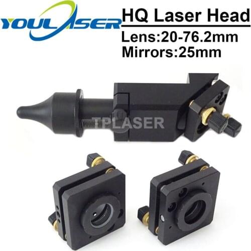 CO2 Laser lens Head Mirror Mount 20-76.2mm Focus Length 25mm Mirrors for Co2 Laser Engraving and Cutting Machine