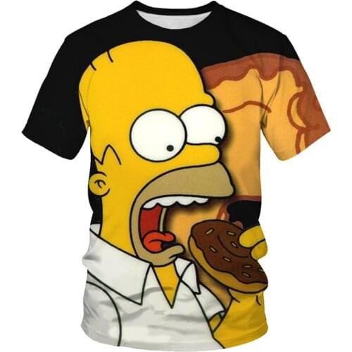Summer hot-selling fashion cartoon character 3D printing pattern T-shirt casual mens short-sleeved Harajuku handsome T-shirt