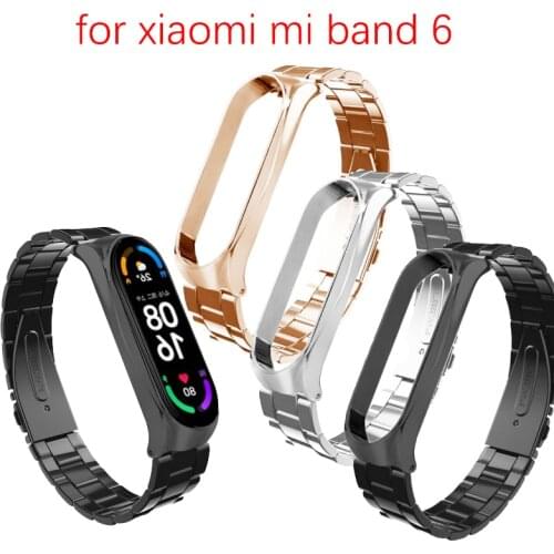 For Xiaomi Mi Band 6 Metal Strap Screwless Stainless Steel For Xiaomi Mi Band 6 Bracelet Metal Replacement Strap For Mi Band 6