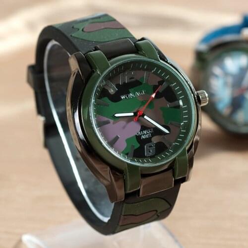 Man Watch Fashion Camouflage Military Sports Watches Womage Green Silicone Quartz Wriswatches Reloj Hombre Relogio Masculino