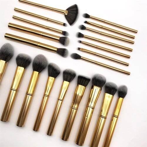 USA Morph 21 PCS Y Series High Quality Gold Metal Handle Taklon Hair Makeup Brush Set