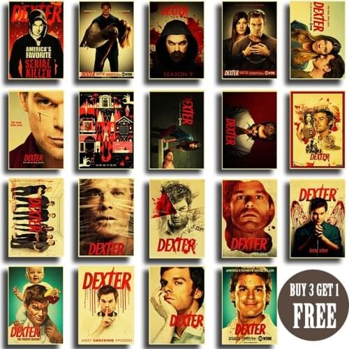 Retro wall sticker Michael C. Hall Dexter poster classic kraft paper posters decorative art tv series painting