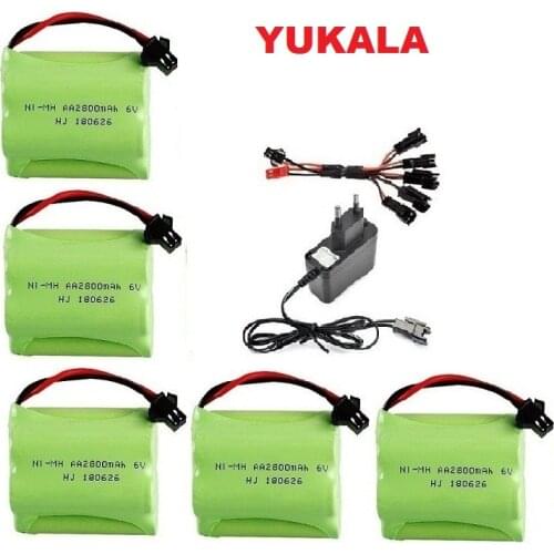 NI-MH 6v 2800mah 2400mah battery High capacity AA rechargeable Battery 6.0v for electric toys for RC car truck boat