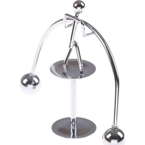 New funny Metal Weightlifter Mold Desk Decor Craft Perpetual Balance Art Education Kinetic Motion Toy Figurines Home Decor