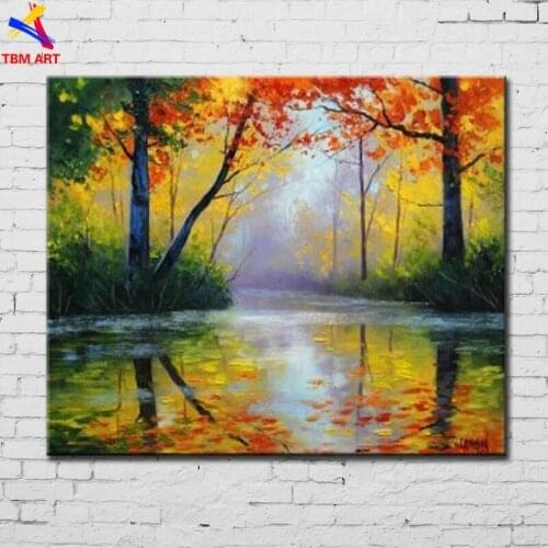 Season Landscape Picture Hand painted Modern Abstract Oil Painting on Canvas for Living Room Home Decoration Wall Art Gift SL082