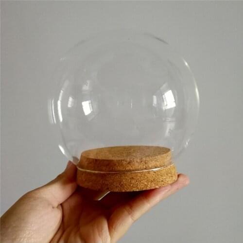 Free Shipping Cork Base Glass Dome Vase Home Decoration Different Diameter=10cm 12cm 13cm 15cm 18cm 20cm Cover Wedding Favor