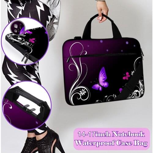 Laptop Bag 14-17.3 Inch Waterproof Notebook Bag For Macbook Air Pro Floral Print Computer Shoulder Handbag Briefcase Bag #g3