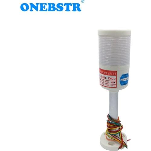 HNTD 24V LED Indicator Warning Signal Light Monolayer Multicolor Rod Type Often Bright Buzzer Flashing TD55 Free Shipping