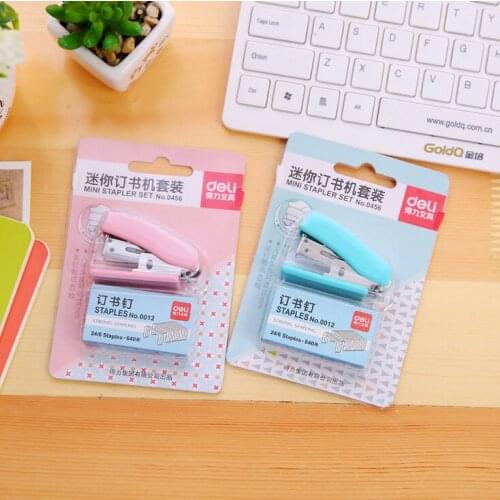 Fresh Style Geometric Patterns Stapler Set Escolar Papelaria School Office Supply Student Prize Birthday Gift