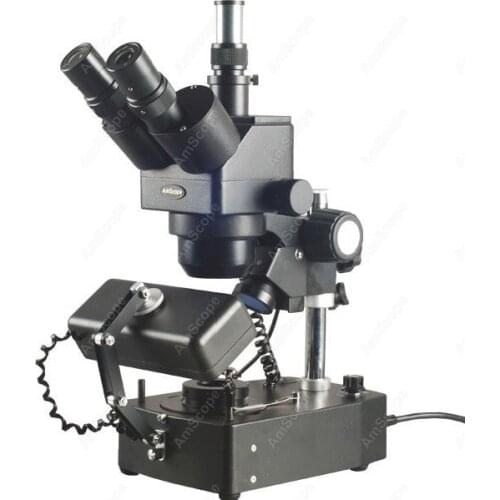 Jewelry Gem Trinocular Microscope--AmScope Supplies 10X-60X Jewelry Gem Trinocular Stereo Microscope with Three Lights
