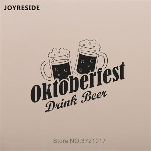 JOYRESIDE Oktoberfest Beer Wall Decal Beer Drink Wall Sticker Cool Drinks Vinyl Decor Home Kitchen Decor Interior Design A1110