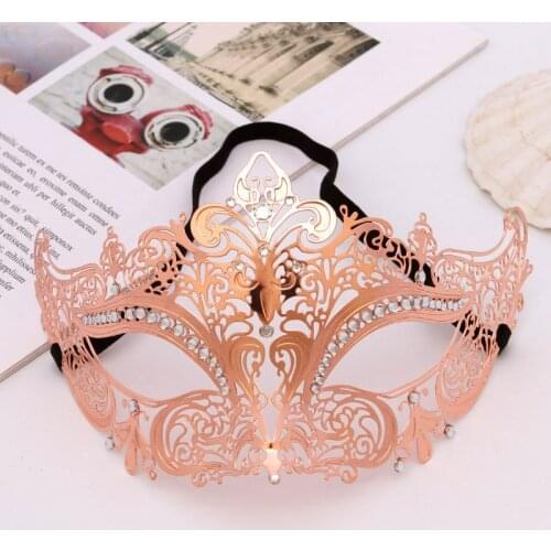 High-End Venice Metal Diamond Mask Gold-Plated Silver-Plated Rose Gold Masquerade Mask