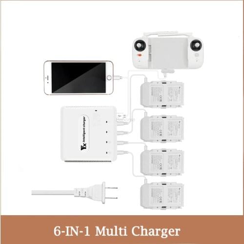 6-IN-1 Multi Charger for Fimi X8SE 2020/Fimi X8 SE Drone Battery Charging Hub Intelligent Battery Charger with USB Port