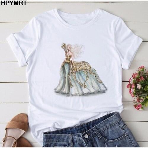 2020 Summer Harajuku T-shirt Women Sagittarius skirt Printed Fashion Tshirts Aesthetic Casual Cartoon Graphic Tops & tee Female