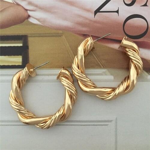 High Quality Punk Minimalist Large Circle Geometric Round Big Hoop Earrings For Women Girl Wedding Party Jewelry